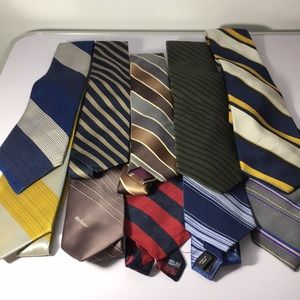 Lot of 10 striped ties for crafting or wear